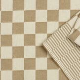 Dambont / Theedoekenstof, Zandbeige