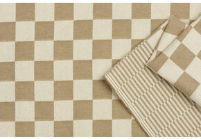 Dambont / Theedoekenstof, Zandbeige