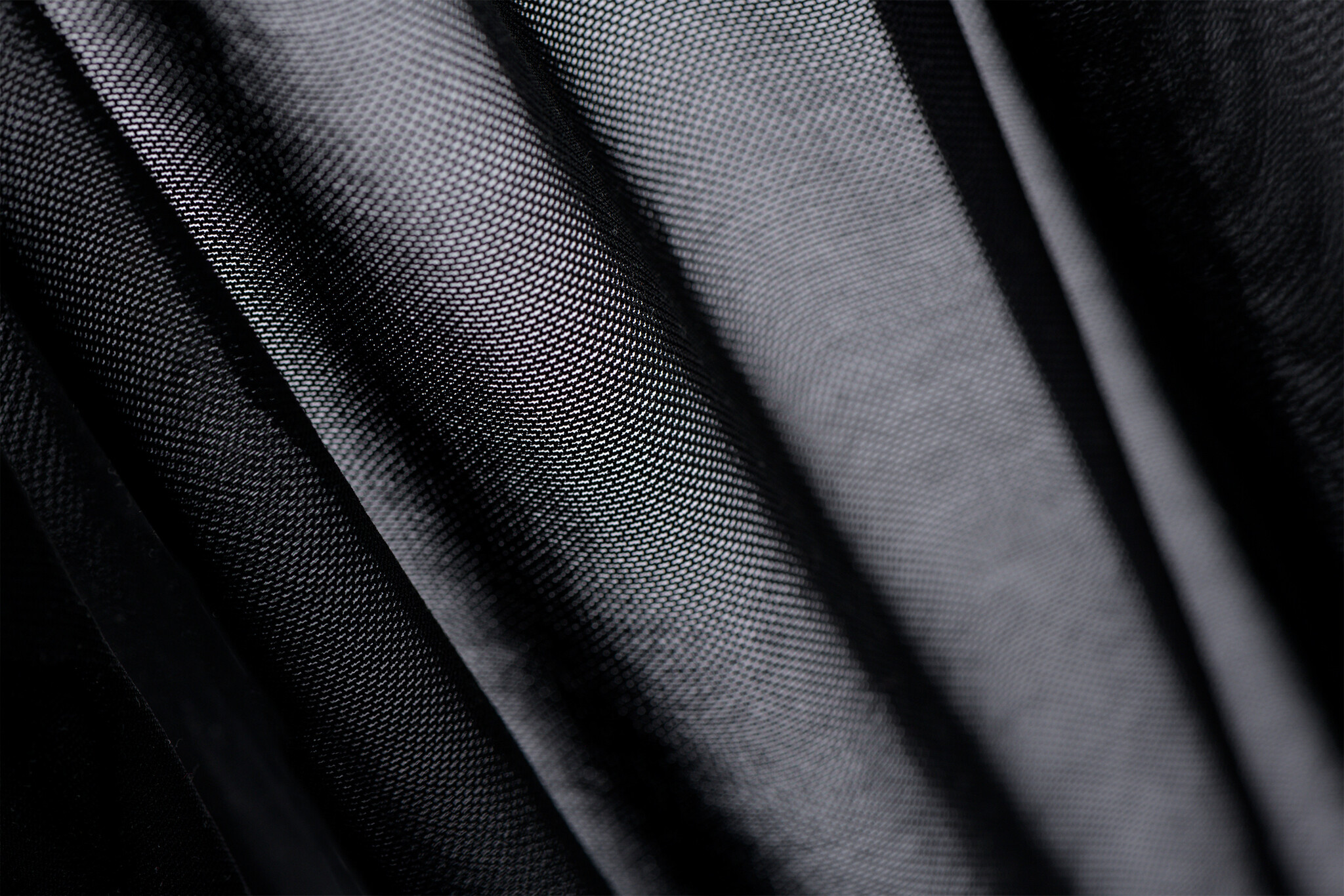 Mesh Stof Stretch Zwart