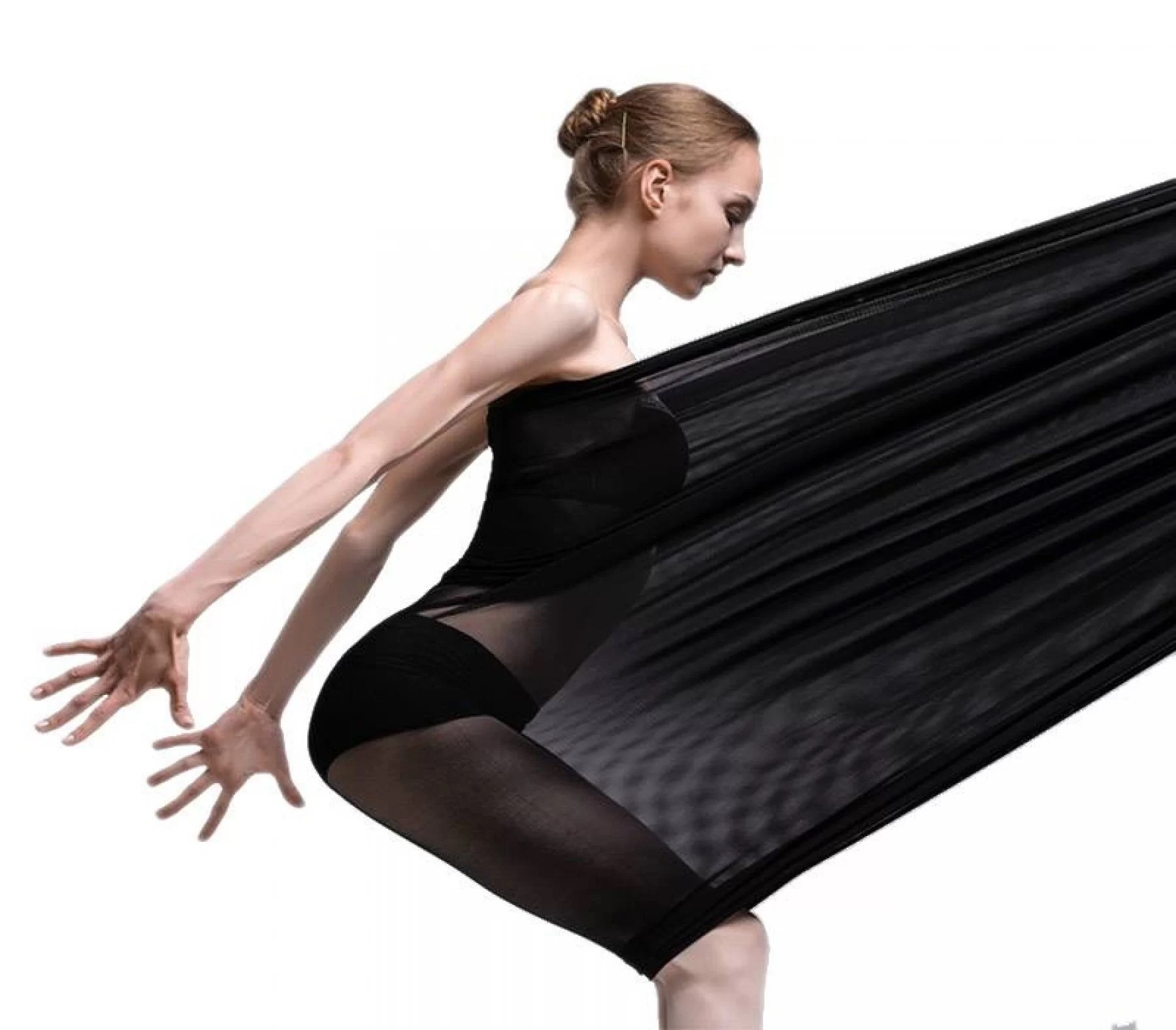 Mesh Stof Stretch Zwart