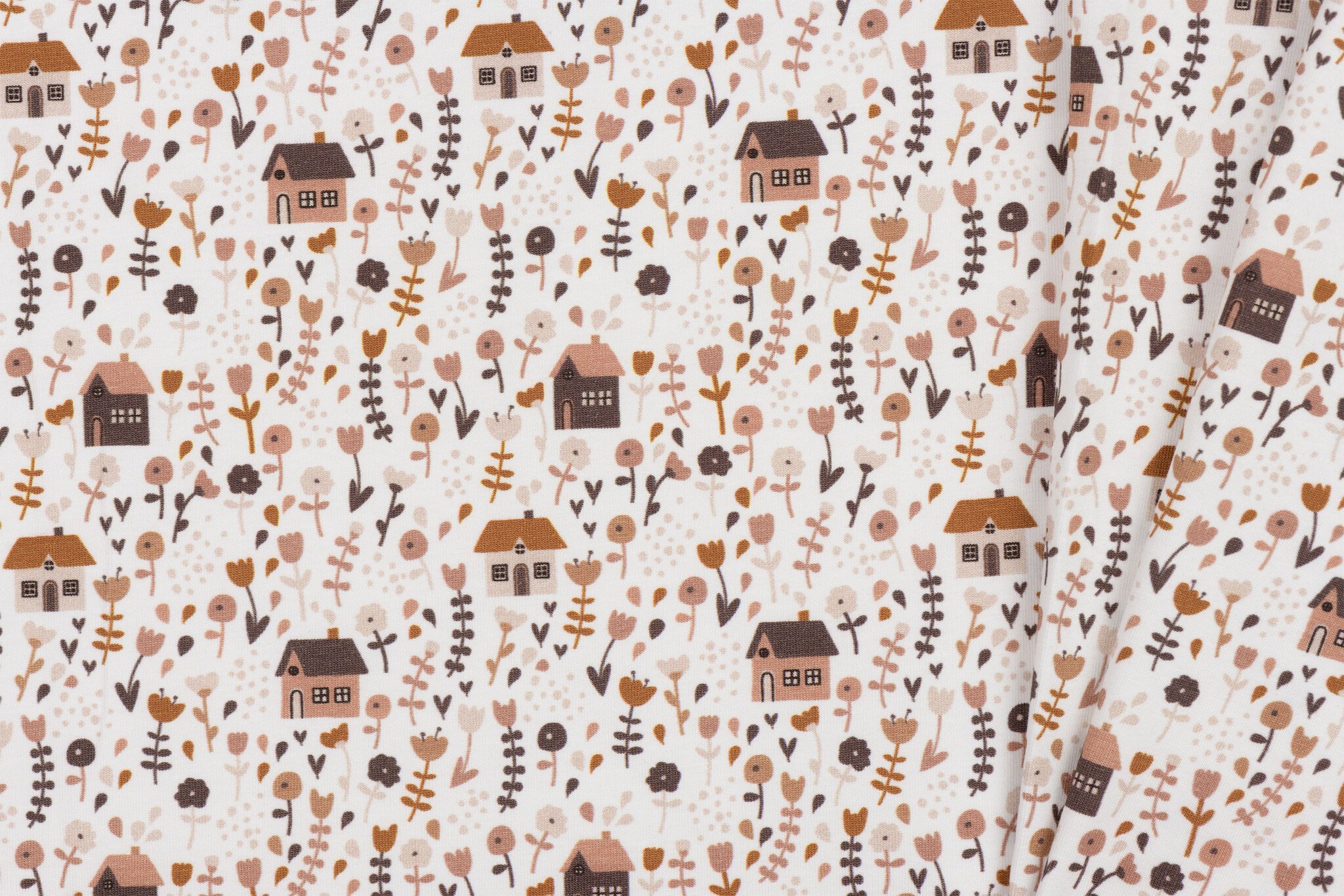 Jersey Katoen Print - Landelijke Bloementuin