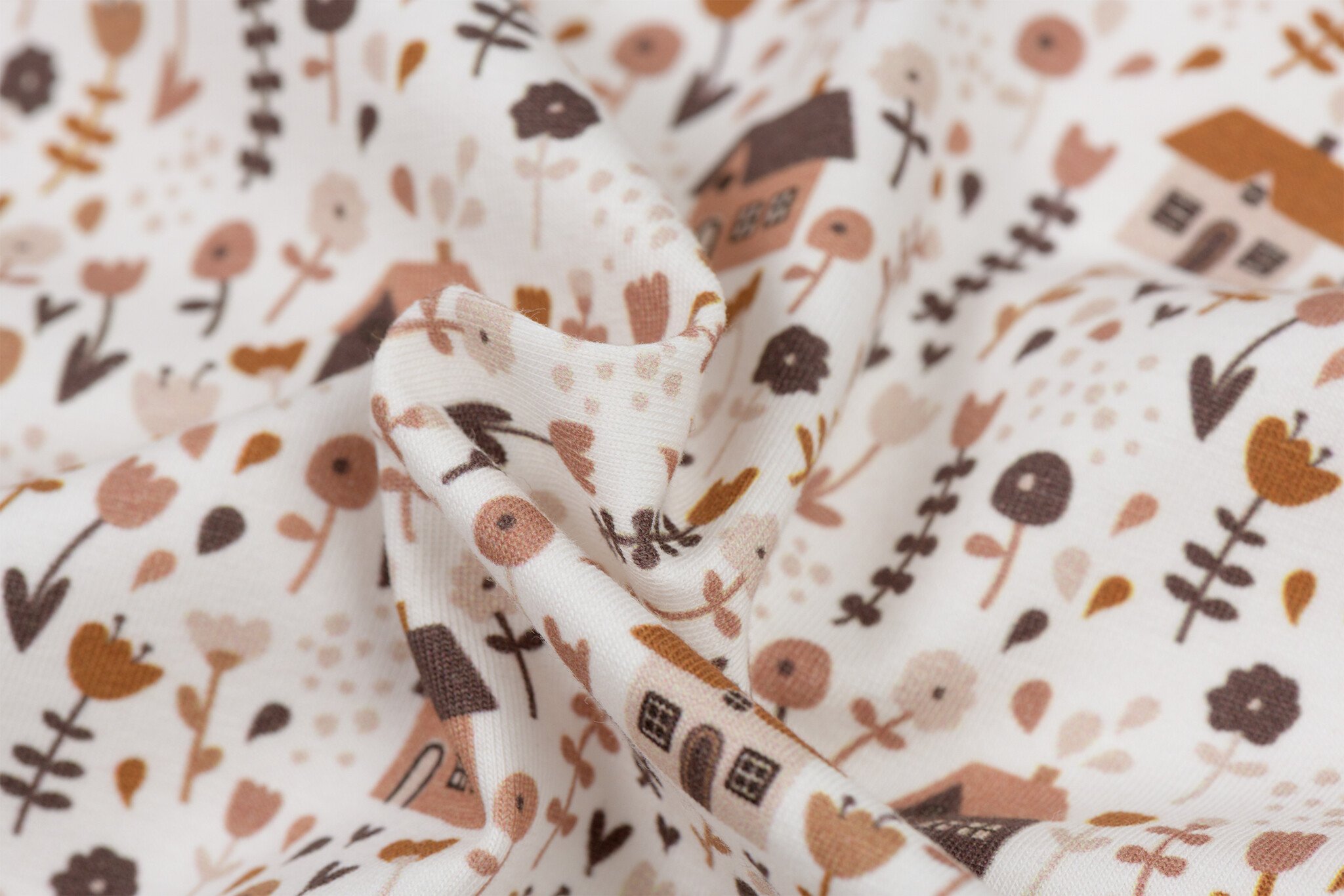 Jersey Katoen Print - Landelijke Bloementuin