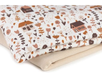 Jersey Katoen Print - Landelijke Bloementuin