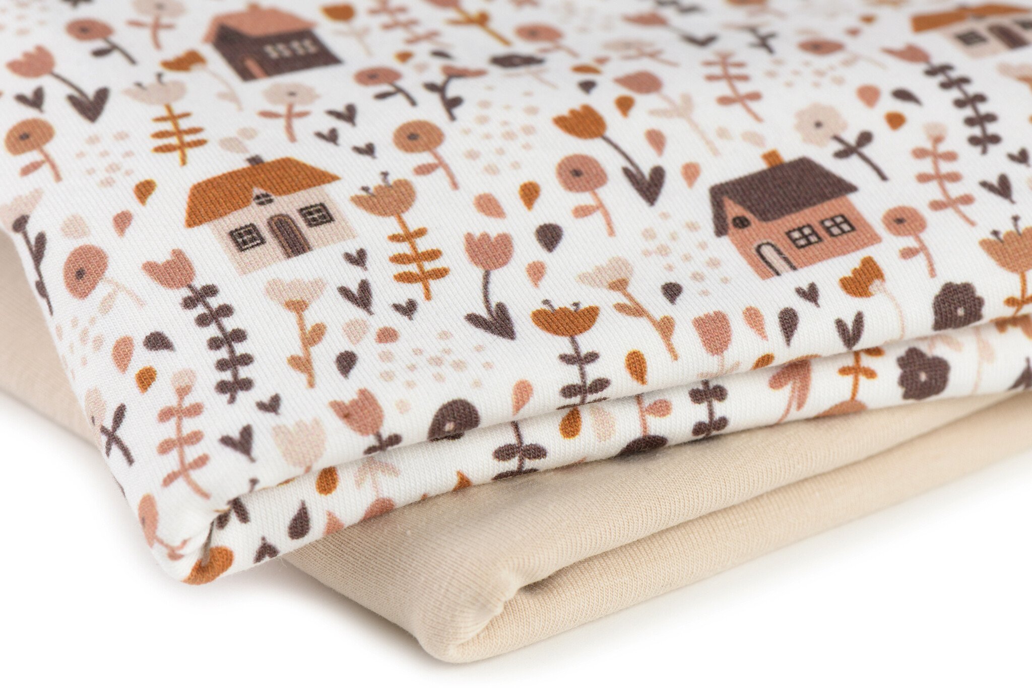 Jersey Katoen Print - Landelijke Bloementuin