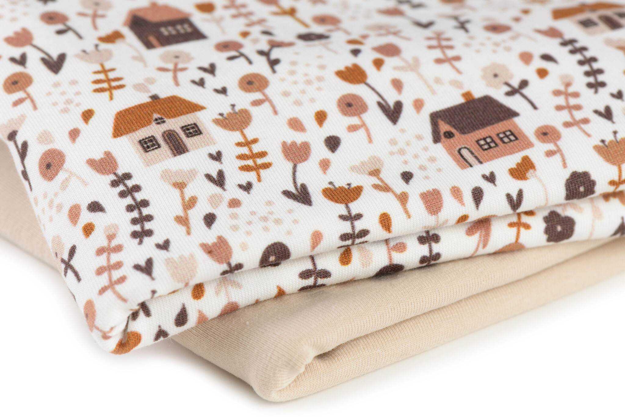 Jersey Katoen Print - Landelijke Bloementuin