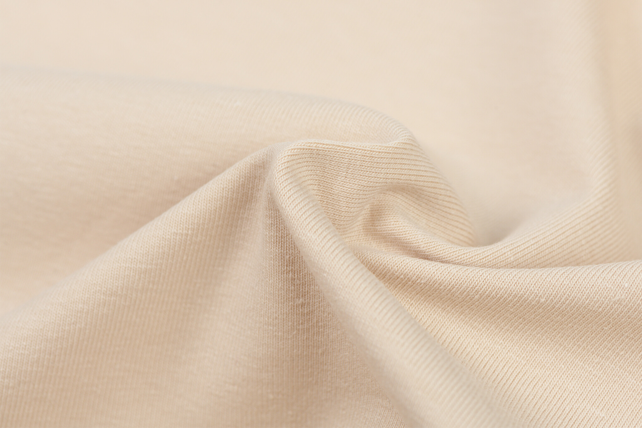 Jersey Katoen Stof - Licht Beige