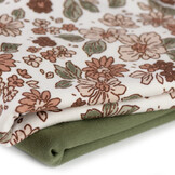 Jersey Katoen Stof - Natuur Bloemen