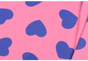 Jogging Stof met Hartjes Roze