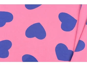 Jogging Stof met Hartjes Roze