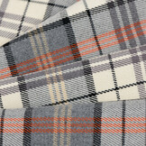 Schotse Ruit Stof Tartan Check Stretch Ecru - Grijs - Oranje