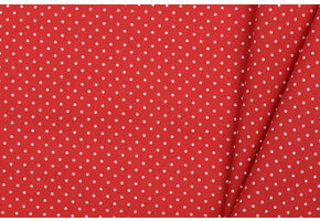 Katoen Poplin Mini Stip Rood