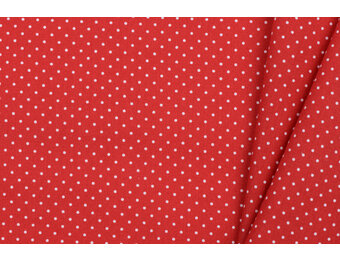 Katoen Poplin Mini Stip Rood