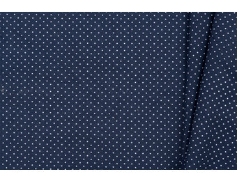 Katoen Poplin Mini Stip Donkerblauw