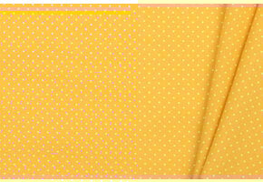 Katoen Poplin Mini Stip Geel
