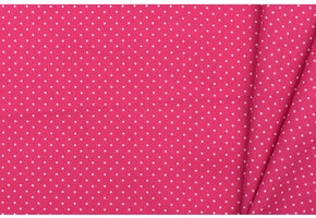 Katoen Poplin Mini Stip Fuchsia