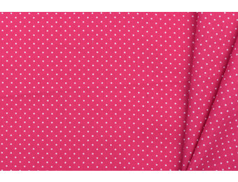 Katoen Poplin Mini Stip Fuchsia