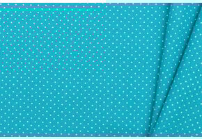Katoen Poplin Mini Stip Turquoise