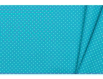 Katoen Poplin Mini Stip Turquoise
