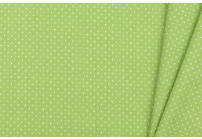 Katoen Poplin Mini Stip Lime