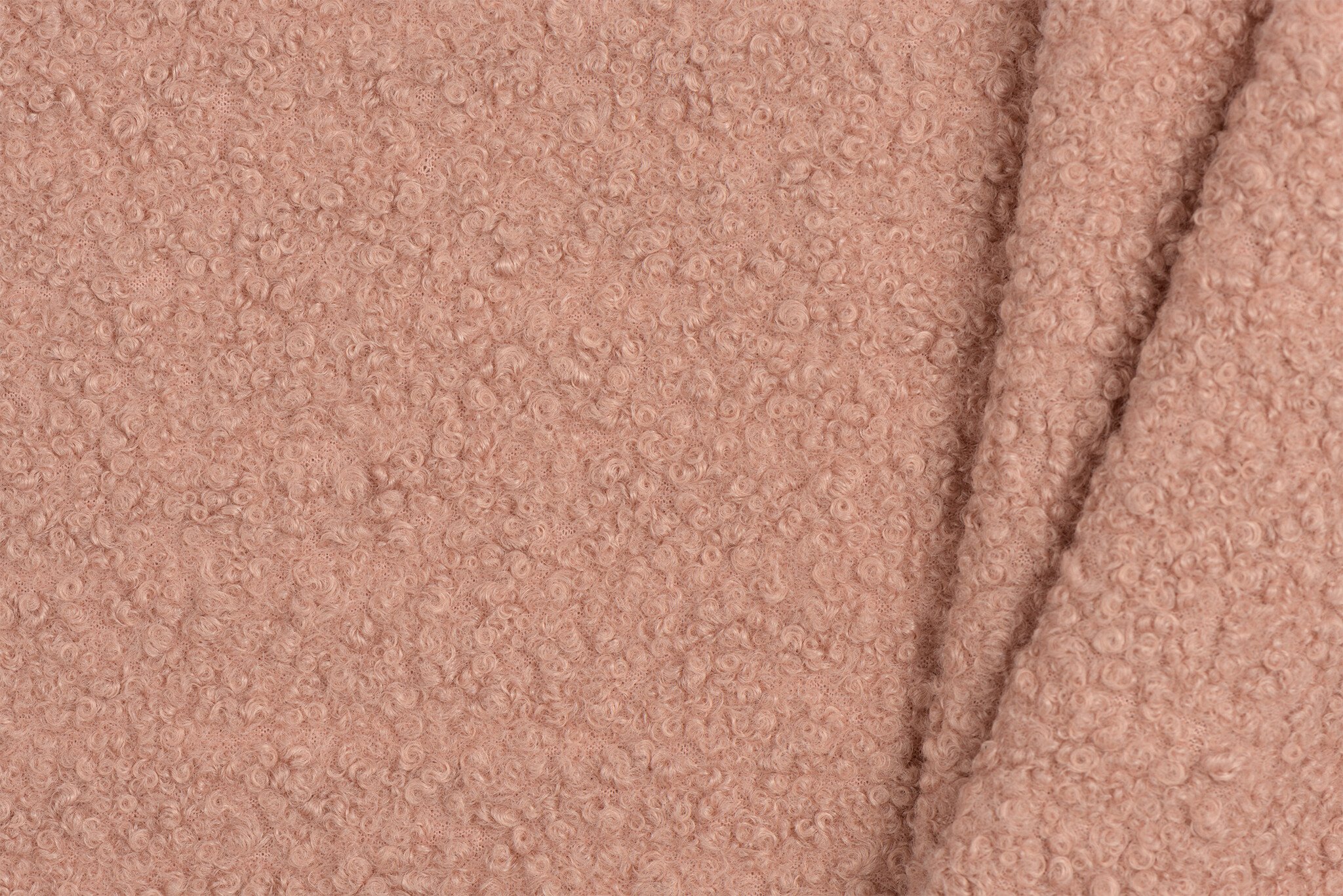 Boucle Stof Gekruld Licht Oud Roze