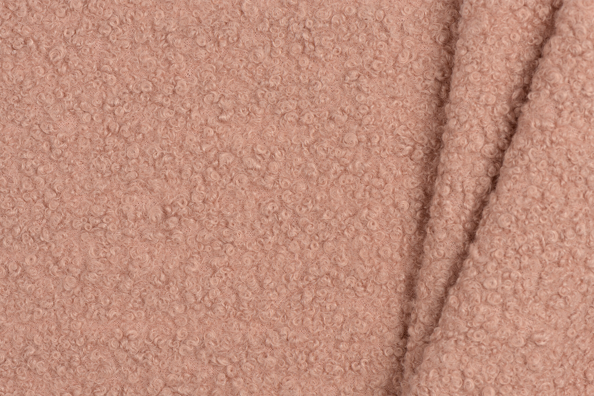 Boucle Stof Gekruld Licht Oud Roze