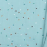 Katoen Poplin Stof TOFF - Kleine Sterren Licht Mint