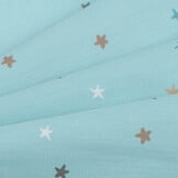 Katoen Poplin Stof TOFF - Kleine Sterren Licht Mint