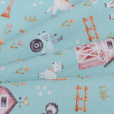 Katoen Poplin Stof TOFF - Boerderij Dusty Mint