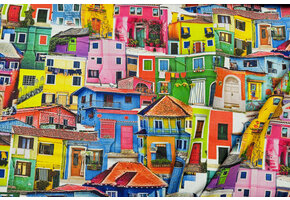 Canvas Decostof Venetiaanse Huizen