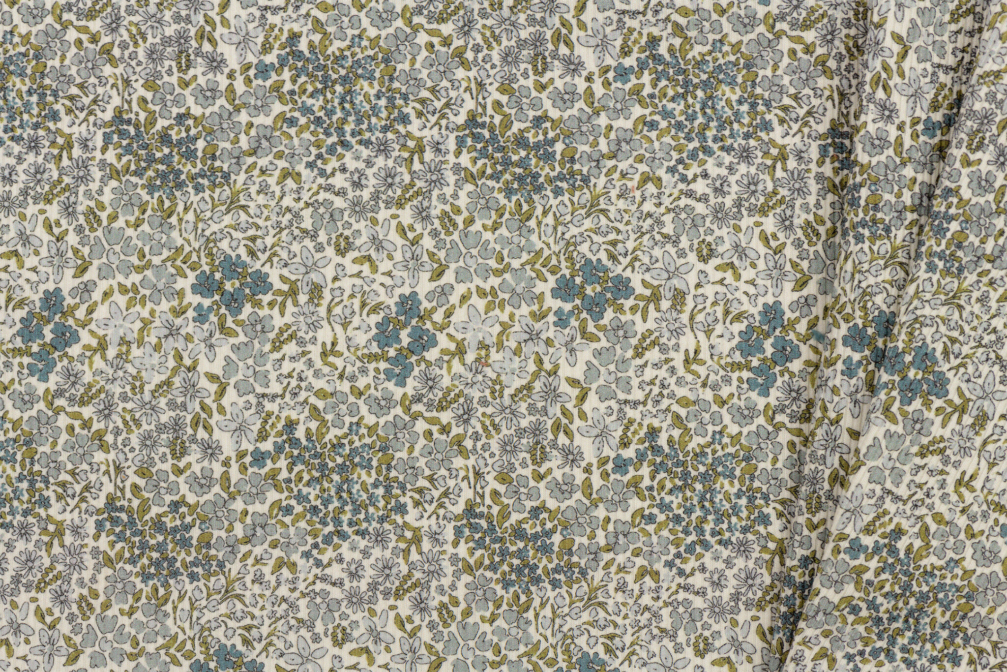 Rib Jersey Stof - Bloesemmix Jeans Blauw