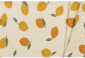 Rib Jersey Stof - Grote Citroenen