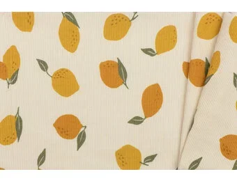 Rib Jersey Stof - Grote Citroenen