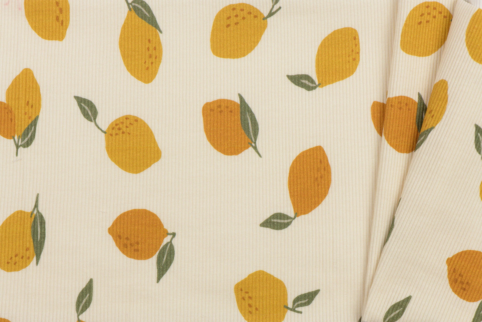 Rib Jersey Stof - Grote Citroenen