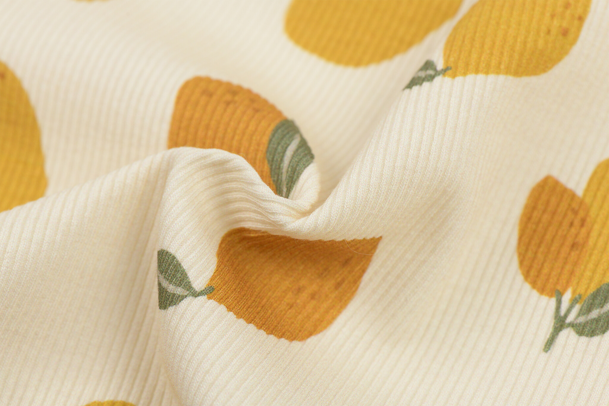 Rib Jersey Stof - Grote Citroenen