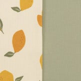 Rib Jersey Stof - Grote Citroenen