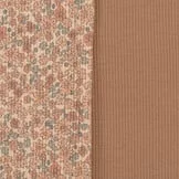 Rib Jersey Stof - Lieve Kleine Bloemen Cacao