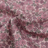 Rib Jersey Stof - Lieve Kleine Bloemen Framboos