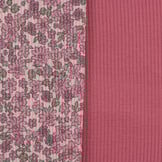 Rib Jersey Stof - Lieve Kleine Bloemen Framboos
