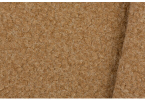 Boucle Stof Gekruld Gemeleerd Camel