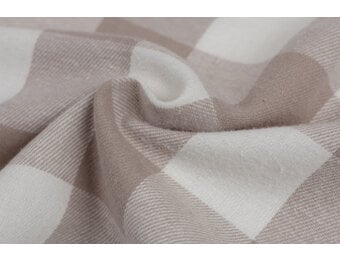 Katoen Flanel Stof Ruiten Kess - Zandbeige