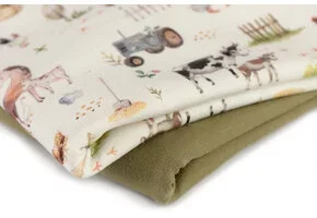 Jersey Katoen Digitale Print - Platteland