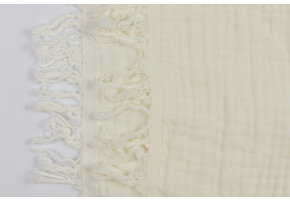 Franje 4-laags Mousseline Katoen Stof - Ecru