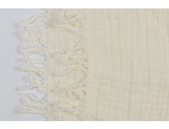 Franje 4-laags Mousseline Katoen Stof - Ecru