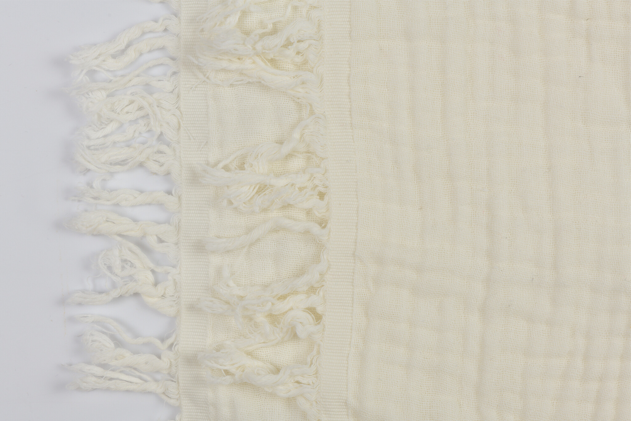 Franje 4-laags Mousseline Katoen Stof - Ecru