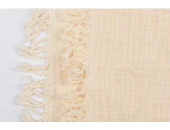 Franje 4-laags Mousseline Katoen Stof - Naturel