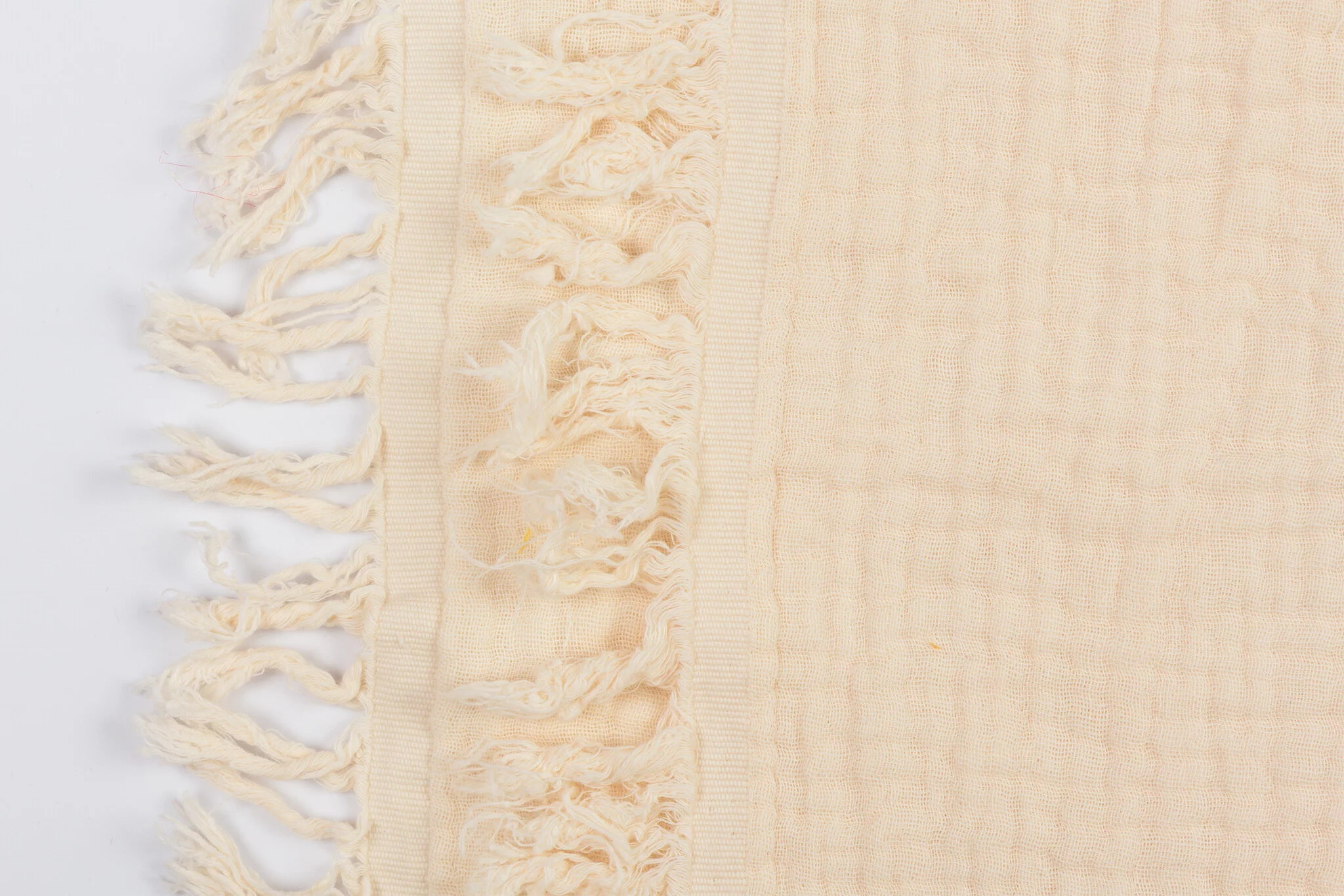 Franje 4-laags Mousseline Katoen Stof - Naturel