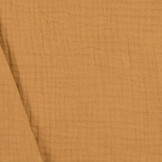 Franje 4-laags Mousseline Katoen Stof - Goudbruin