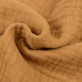 Franje 4-laags Mousseline Katoen Stof - Goudbruin