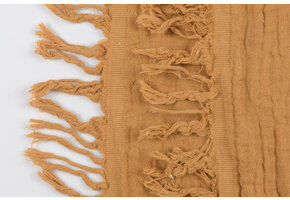 Franje 4-laags Mousseline Katoen Stof - Goudbruin