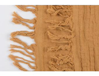 Franje 4-laags Mousseline Katoen Stof - Goudbruin